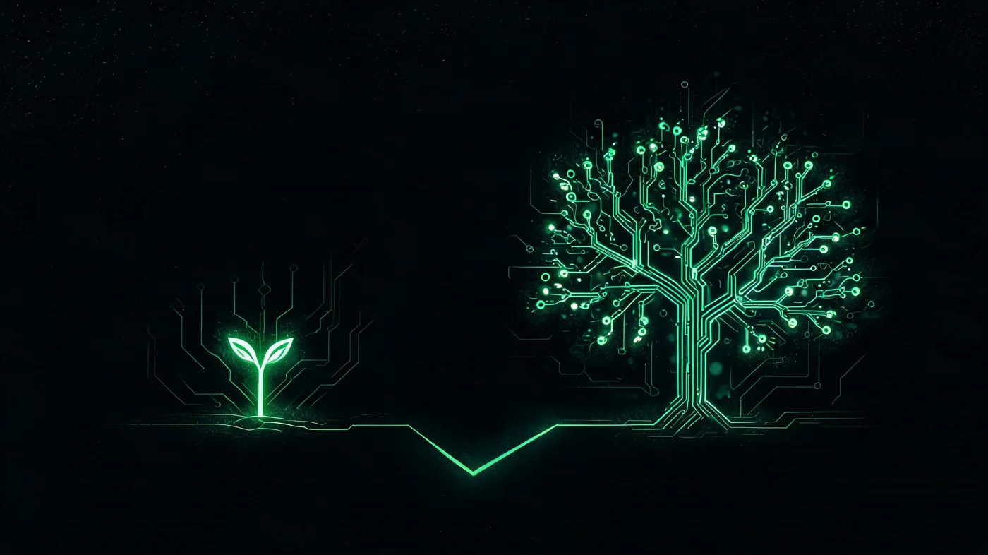 Un brote de circuito frente a un árbol de circuitos completo — MVP o producto completo
